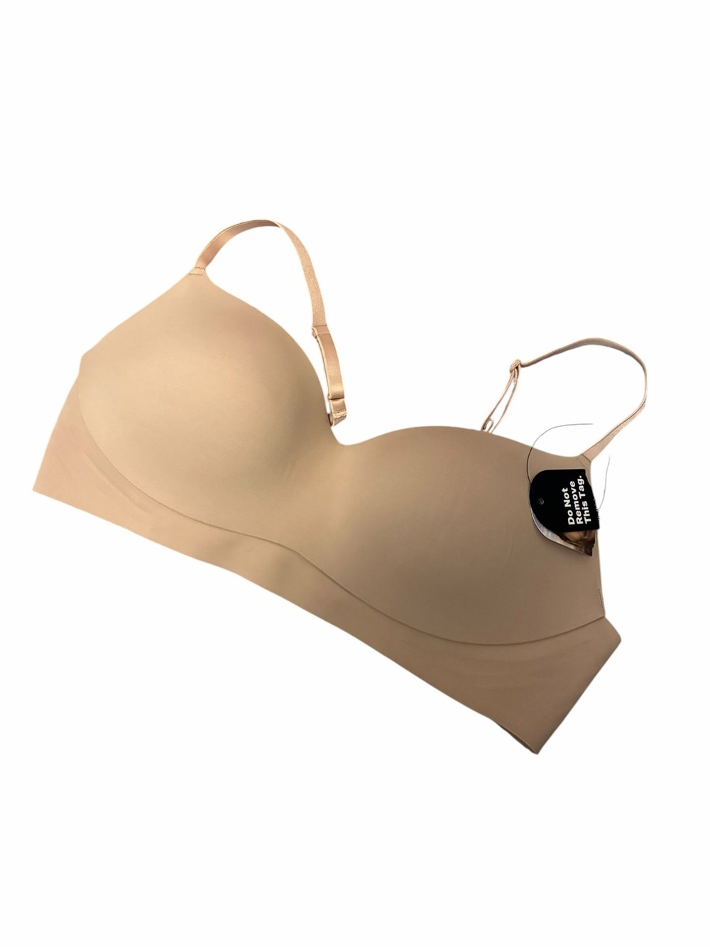 EBY Seamless Wireless Bra Nude Beige Size L Adjustable Straps Molded Cups NEW